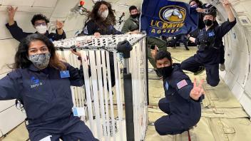 HRVIP Researchers Floating in Zero-G 