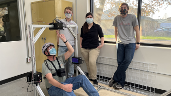 Professor Robinson, Preston, Casey, and Andrew with CHANGES Experiment