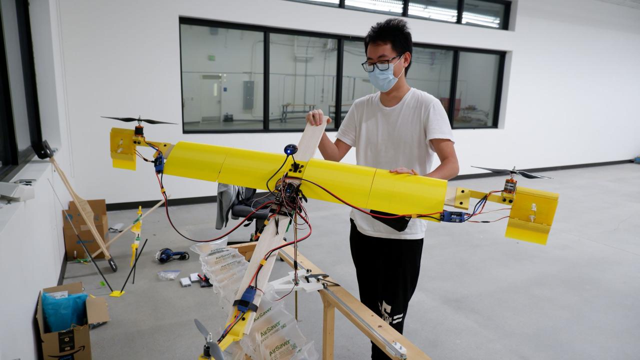 Tony with Fixed Wing VTOL Drone