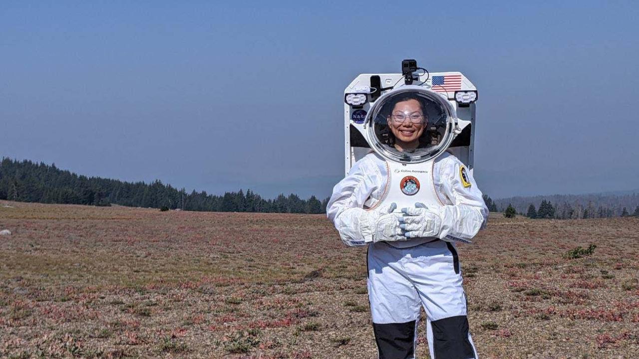 Monica in Analog Spacesuit