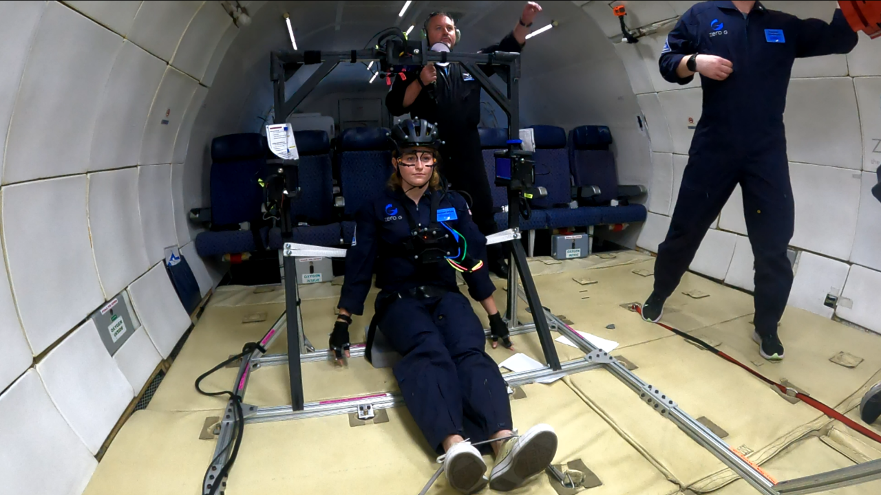 Rachel wearing headset in CHANGES Flight Campaign 2