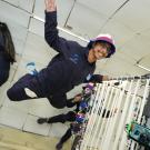 Chris Andrade floating in Zero-G