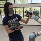 Sarah O'Meara with Robot Arm