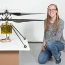 Sara Langberg with Ingenuity Helicopter