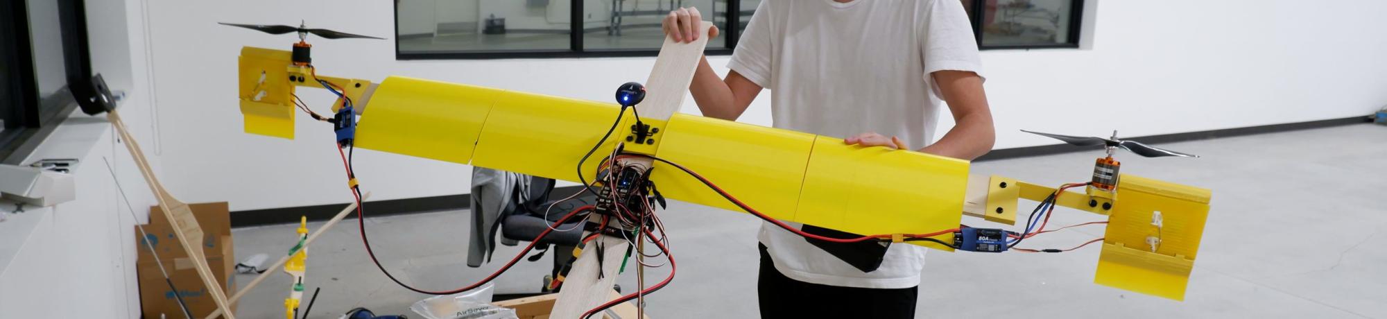 Tony with Fixed Wing VTOL Drone