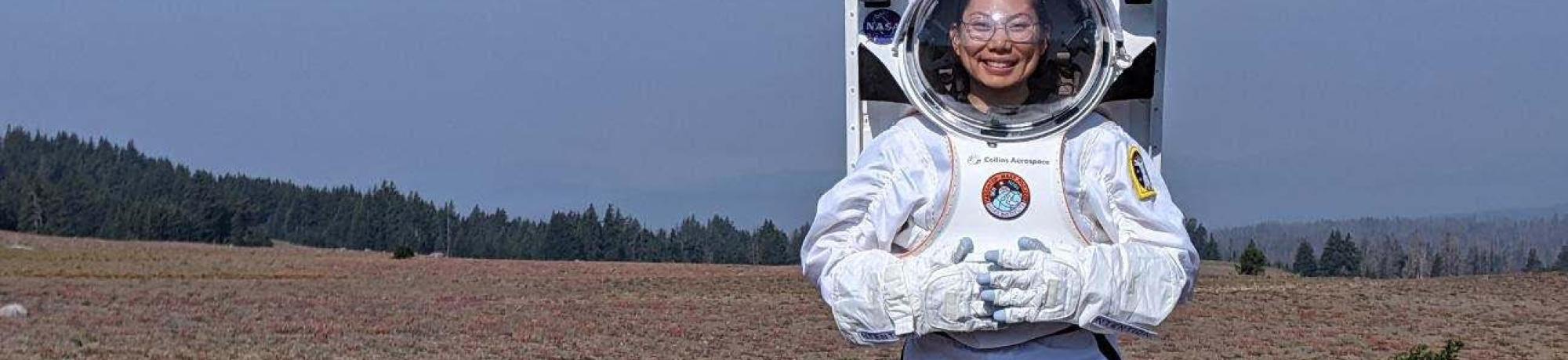 Monica in Analog Spacesuit